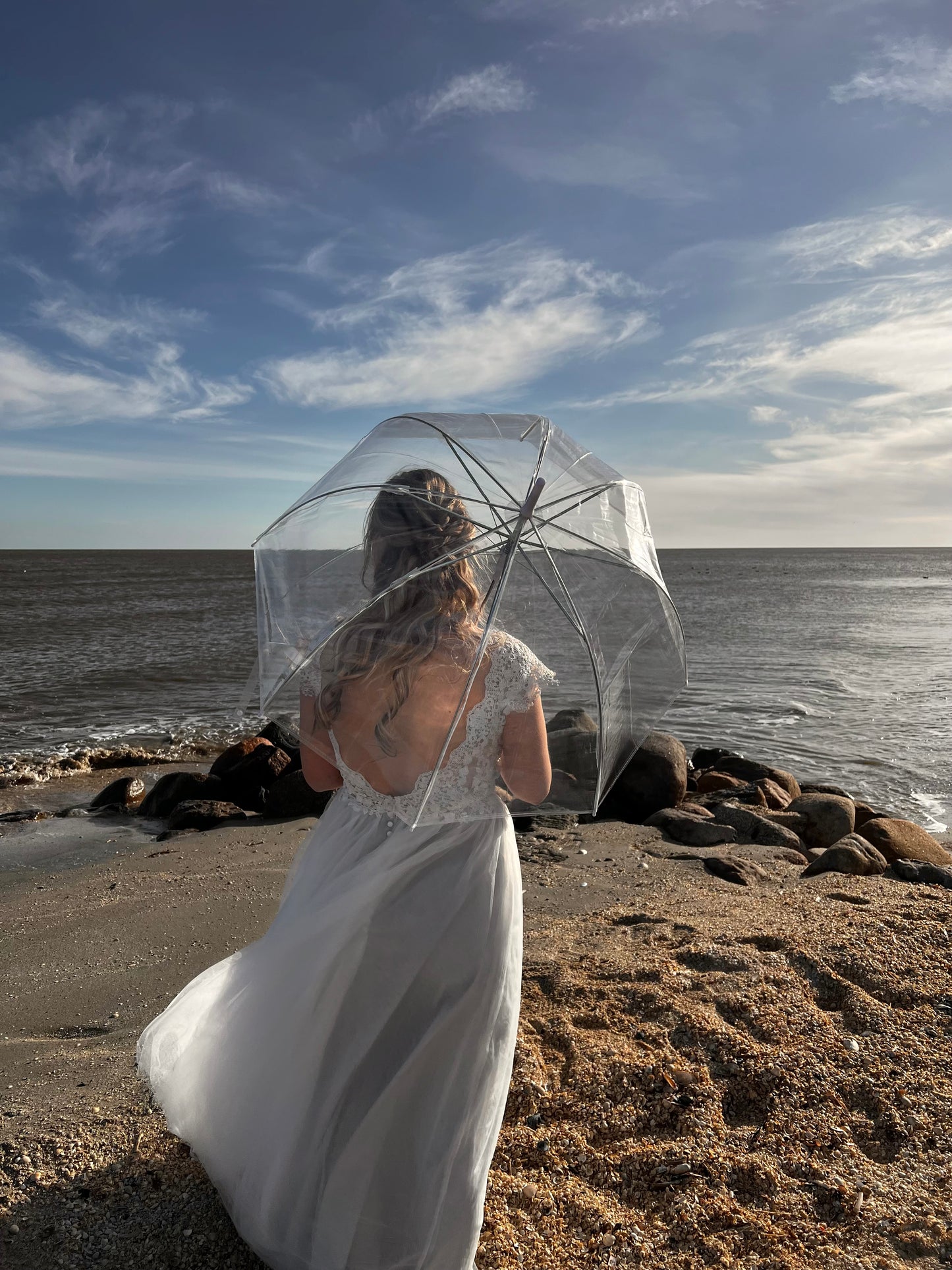 Transparent paraply, single