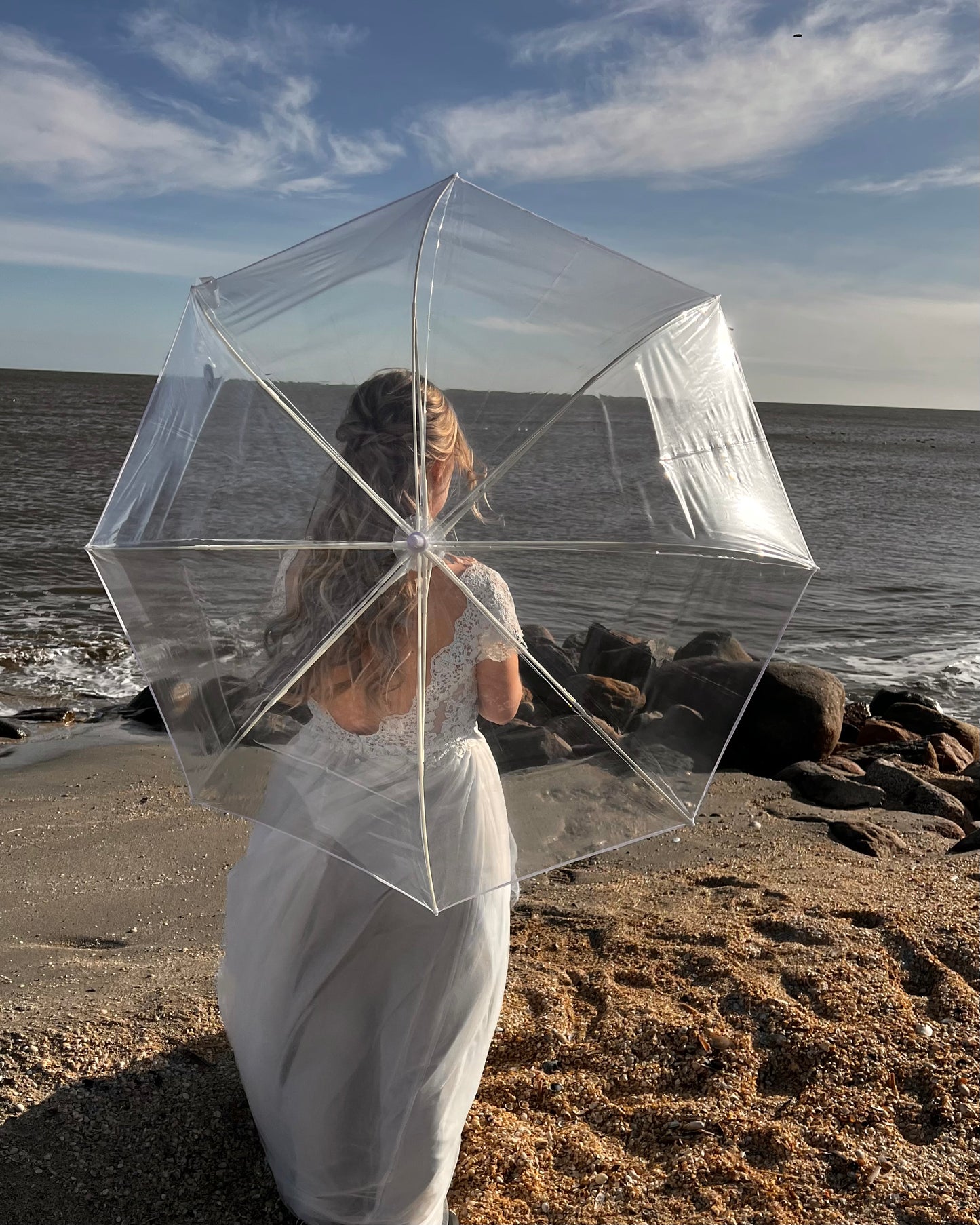 Transparent paraply, double